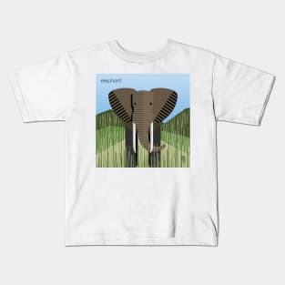 Minimal Zoo Art Series | A to Z  | Elephant | Square Kids T-Shirt